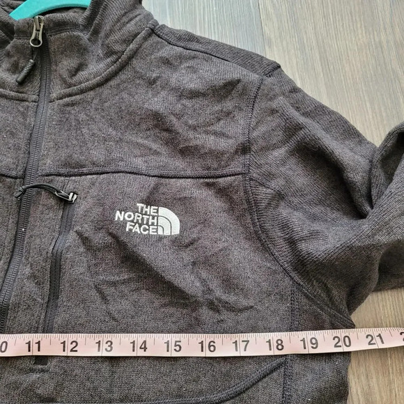 The North Face Men's Fleece Jacket Size M Gray 100% Polyester 1/2 Zip Pullover - Picture 9 of 10